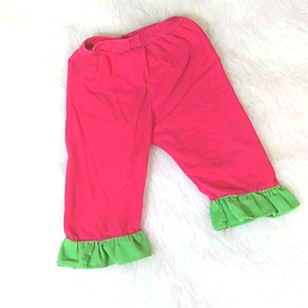 SURCIE Baby Girl Pink Pants Green Ruffle 18 Months